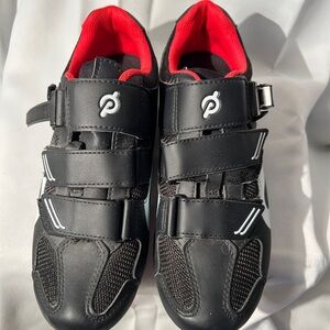 Peloton Black Cycling Shoes with Red Interior